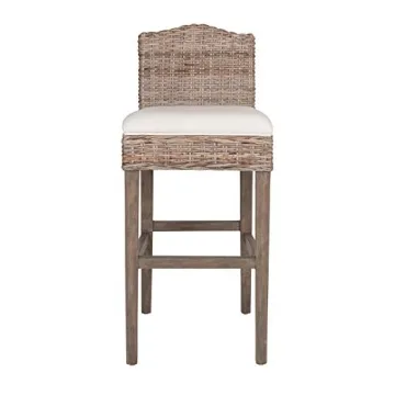 Handcrafted Rattan Bar Stool - East at Main Nisha (Brown) | 18" W x 20" D x 41" H