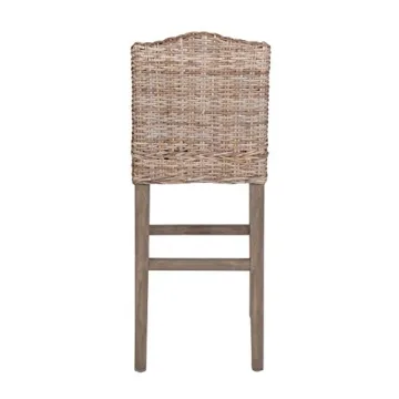 Handcrafted Rattan Bar Stool - East at Main Nisha (Brown) | 18" W x 20" D x 41" H