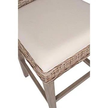 Handcrafted Rattan Bar Stool - East at Main Nisha (Brown) | 18" W x 20" D x 41" H