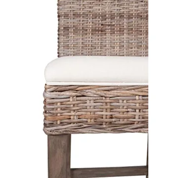 Handcrafted Rattan Bar Stool - East at Main Nisha (Brown) | 18" W x 20" D x 41" H