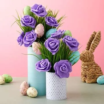 Juvale 100 Pack Purple Artificial Flowers - 3 Inches, Fake Carnations for Wedding, Bridal Shower & Valentine's Day Decorations, Arts and Crafts