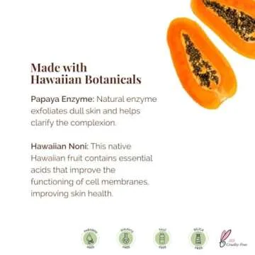 Hanalei Cruelty-Free and Paraben - Free Papaya Powder Face Cleanser, Gentle Everyday Cleansing, Non-Striping and Hydrating, All Skin Types, Full Size (60 g)