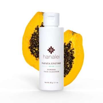 Hanalei Cruelty-Free and Paraben - Free Papaya Powder Face Cleanser, Gentle Everyday Cleansing, Non-Striping and Hydrating, All Skin Types, Full Size (60 g)