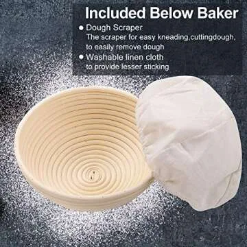 Wwyybfk Banneton Bread Proofing Basket, Sourdough Bread Baking Supplies, 9" Sourdough Bread Proofing Basket Baking Set
