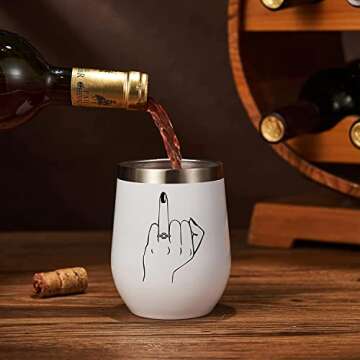 ARYDGELL Bachelorette Gifts for Bride - Stainless Steel Wine Tumbler with Lid, 12oz for Bride to Be, Bridal Shower, Engagement, Wedding, Newlywed Funny Cup Gifts