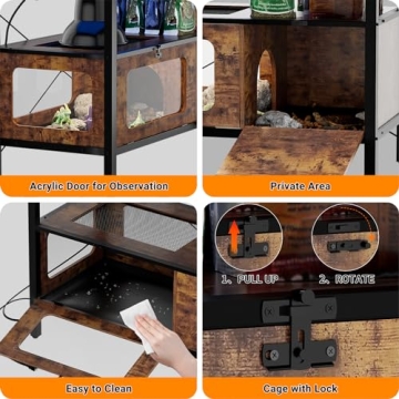 Hyomdeck 40 Gallon Stand with Outlet & LED Lights