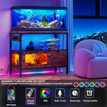 Hyomdeck 40 Gallon Stand with Outlet & LED Lights