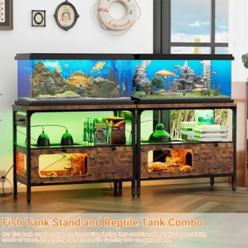 Hyomdeck 40 Gallon Stand with Outlet & LED Lights