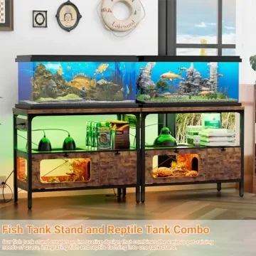 Hyomdeck 40 Gallon Stand with Outlet & LED Lights