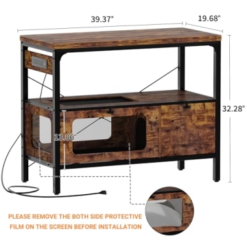 Hyomdeck 40 Gallon Stand with Outlet & LED Lights