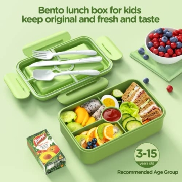Jelife Bento Box Large Leakproof Lunch Box for Kids