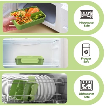 Jelife Bento Box Large Leakproof Lunch Box for Kids