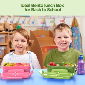 Jelife Bento Box Large Leakproof Lunch Box for Kids