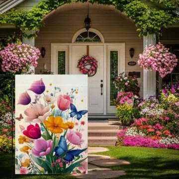 Colorful Outdoor Burlap Garden Flag 12x18 Inch