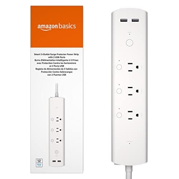 Amazon Basics Smart Plug Power Strip with 3 Outlets