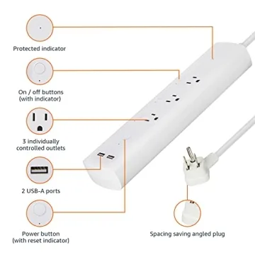 Amazon Basics Smart Plug Power Strip with 3 Outlets