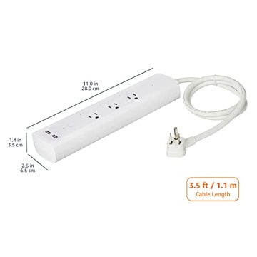 Amazon Basics Smart Plug Power Strip with 3 Outlets