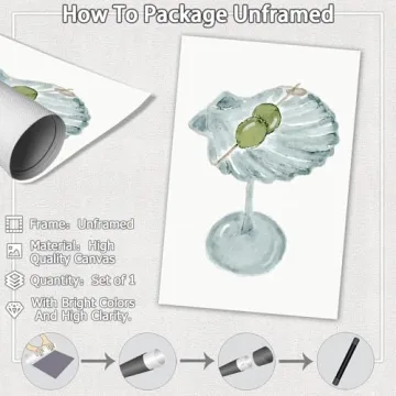 Funky Seashell Martini Wall Art for Trendy Home Decor