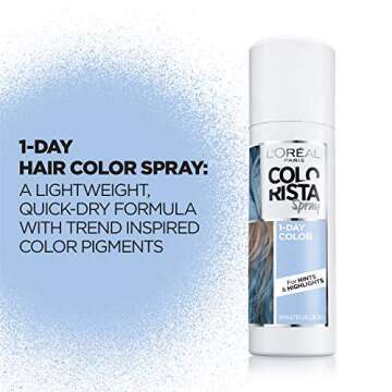 L'Oreal Paris Colorista 1-Day Washable Temporary Hair Color Spray - Pastel Blue, 2 Oz.