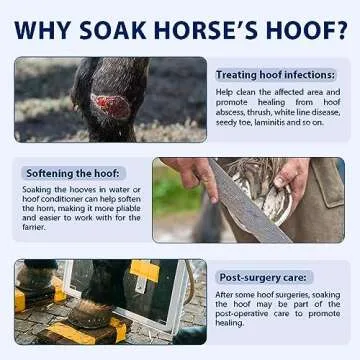 COMFPET 2 Piece Hoof Soaking Boot for Hoof Problems, White Line Disease, Thrush, Abscess Horse Soaker Bag, Hooves Care Treatment