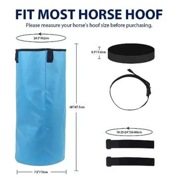 COMFPET 2 Piece Hoof Soaking Boot for Hoof Problems, White Line Disease, Thrush, Abscess Horse Soaker Bag, Hooves Care Treatment