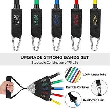 Odoland 16pcs Resistance Bands Set for Home Fitness Training