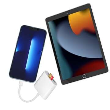 SZHAIYIJIN SD Card Reader for iPhone, Memory Card Reader with Dual Slot for SD/TF Card Plug and Play Trail Game Camera SD Card Viewer Lightning to MicroSD Card Camera Adapter for iPad No App Required