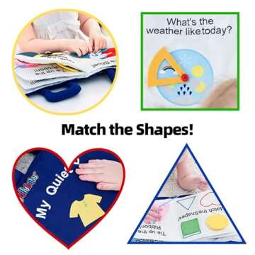 Jollybaby Quiet Book Montessori Toys, Toddlers Travel Toy, Preschool Learning Activities Early Educational Toy, 10 Sensory Activities Busy Book for Boys & Girls with Zipper(Underwater)