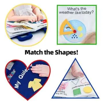 Jollybaby Quiet Book Montessori Toys, Toddlers Travel Toy, Preschool Learning Activities Early Educational Toy, 10 Sensory Activities Busy Book for Boys & Girls with Zipper(Underwater)