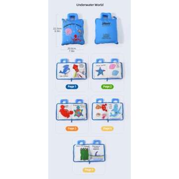 Jollybaby Quiet Book Montessori Toys, Toddlers Travel Toy, Preschool Learning Activities Early Educational Toy, 10 Sensory Activities Busy Book for Boys & Girls with Zipper(Underwater)