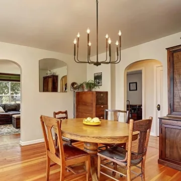 LALUZ 26" Dimmable Chandeliers for Dining Rooms