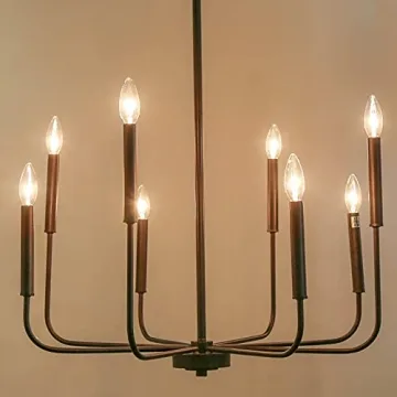 LALUZ 26" Dimmable Chandeliers for Dining Rooms