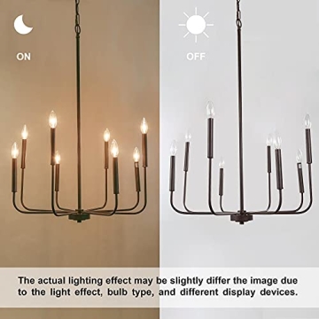 LALUZ 26" Dimmable Chandeliers for Dining Rooms