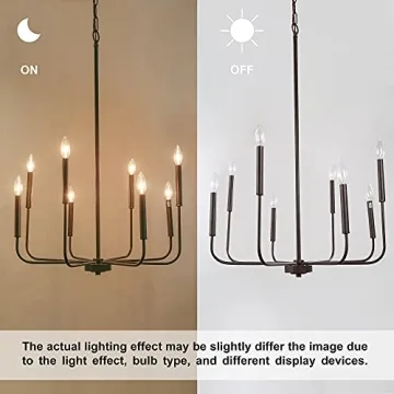 LALUZ 26" Dimmable Chandeliers for Dining Rooms