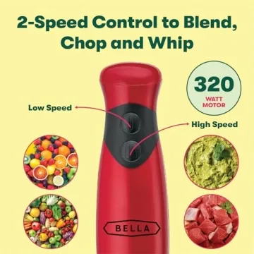 BELLA Immersion Hand Blender for Smoothies and Soups