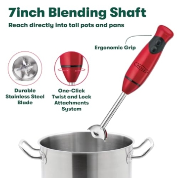 BELLA Immersion Hand Blender for Smoothies and Soups