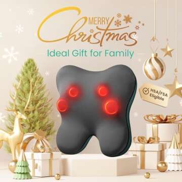 BOB AND BRAD Back Massager with Heat FSA/HSA Eligible, EZBack Corded Neck Massager for Pain Relief Deep Tissue, Shiatsu Back Shoulder and Neck Massager, Massage Pillow for Full Body, Ideal Gifts