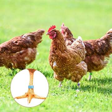 16mm 100 Pcs Chicken Leg Rings - Colorful Readable Numbered Chicken Identification Leg Bands, Durable Poultry Leg Bands Clip on Leg Rings for Ducks Chicks Chicken Guinea Pigeons Goose Gamefowl Turkey