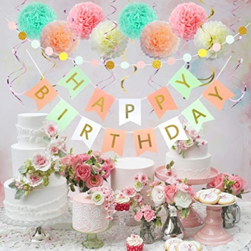 LITAUS Tri-Color Birthday Decorations - Pack of 19