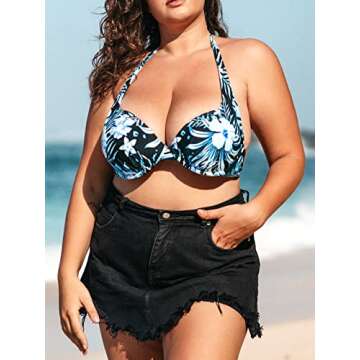 CUPSHE Plus Size Bikini - Stylish High Waist Swimsuit