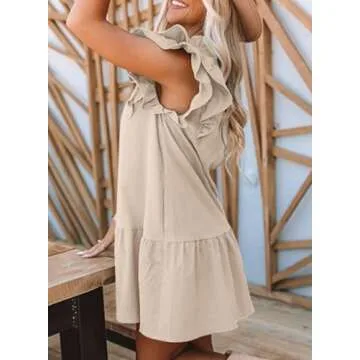 Dokotoo Summer Ruffle Dress for Women 2025 Stylish Tunic