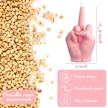 6sisc Middle Finger Scented Candle Light Pink Danish Pastel Room Aesthetic Decor Pine Aromatherapy C...