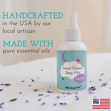 Little Sleepy Head Lavender Sleep Spray Made in USA - Aromatherapy Spray for Babies, Kids, & Adults Bedroom Essentials - Perfect Pillow Mist Linen Spray for Bedding with Lavender Sleep Essential Oil
