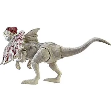 Jurassic World Fierce Force Dilophosaurus Dinosaur Action Figure Movable Joints, Realistic Sculpting & Single Strike Feature, Kids Gift Ages 3 Years & Older