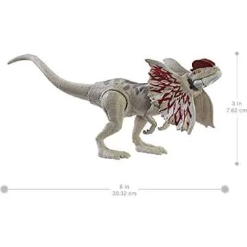 Jurassic World Fierce Force Dilophosaurus Dinosaur Action Figure Movable Joints, Realistic Sculpting & Single Strike Feature, Kids Gift Ages 3 Years & Older
