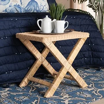 Bali & Pari Farica Natural Rattan Accent Bench