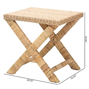 Bali & Pari Farica Natural Rattan Accent Bench