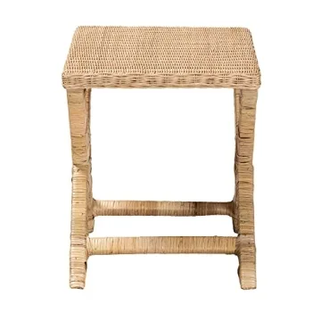 Bali & Pari Farica Natural Rattan Accent Bench