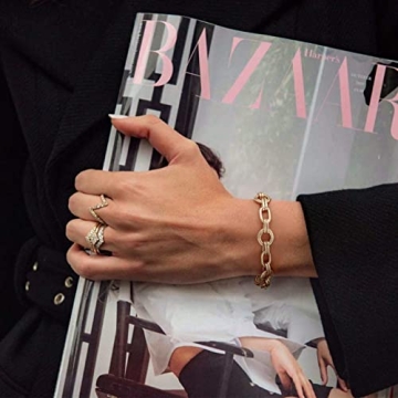 Elegant 18K Gold Plated Chunky Oval Link Bracelet