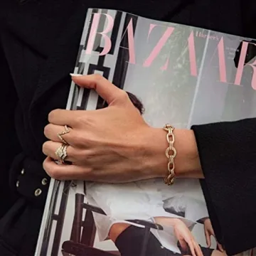 Elegant 18K Gold Plated Chunky Oval Link Bracelet